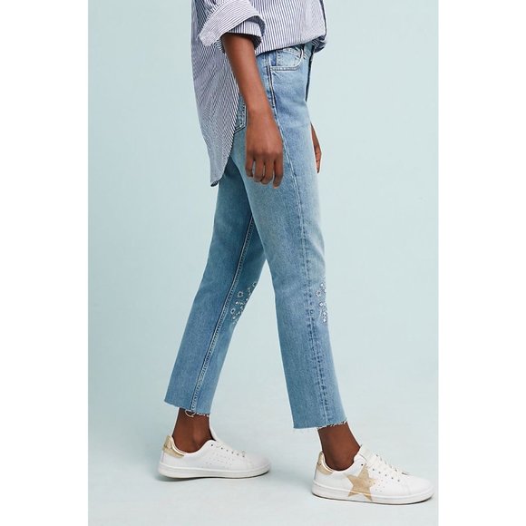 NWT M.i.h Mimi High-Rise Embroidered Slim Jeans 24 - Picture 4 of 13